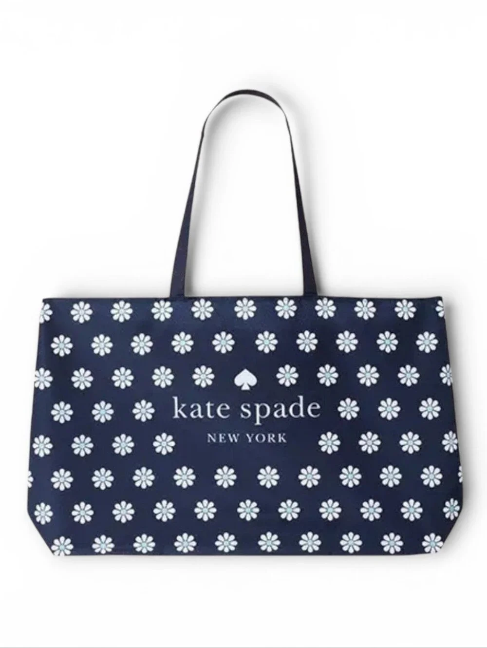 Kate Spade Navy Blue Large Tote Travel Bag With White Daisies